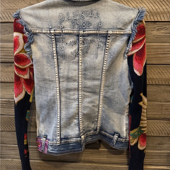 Desigual Embellished Denim Jacket Size Small - Picture 4 of 6